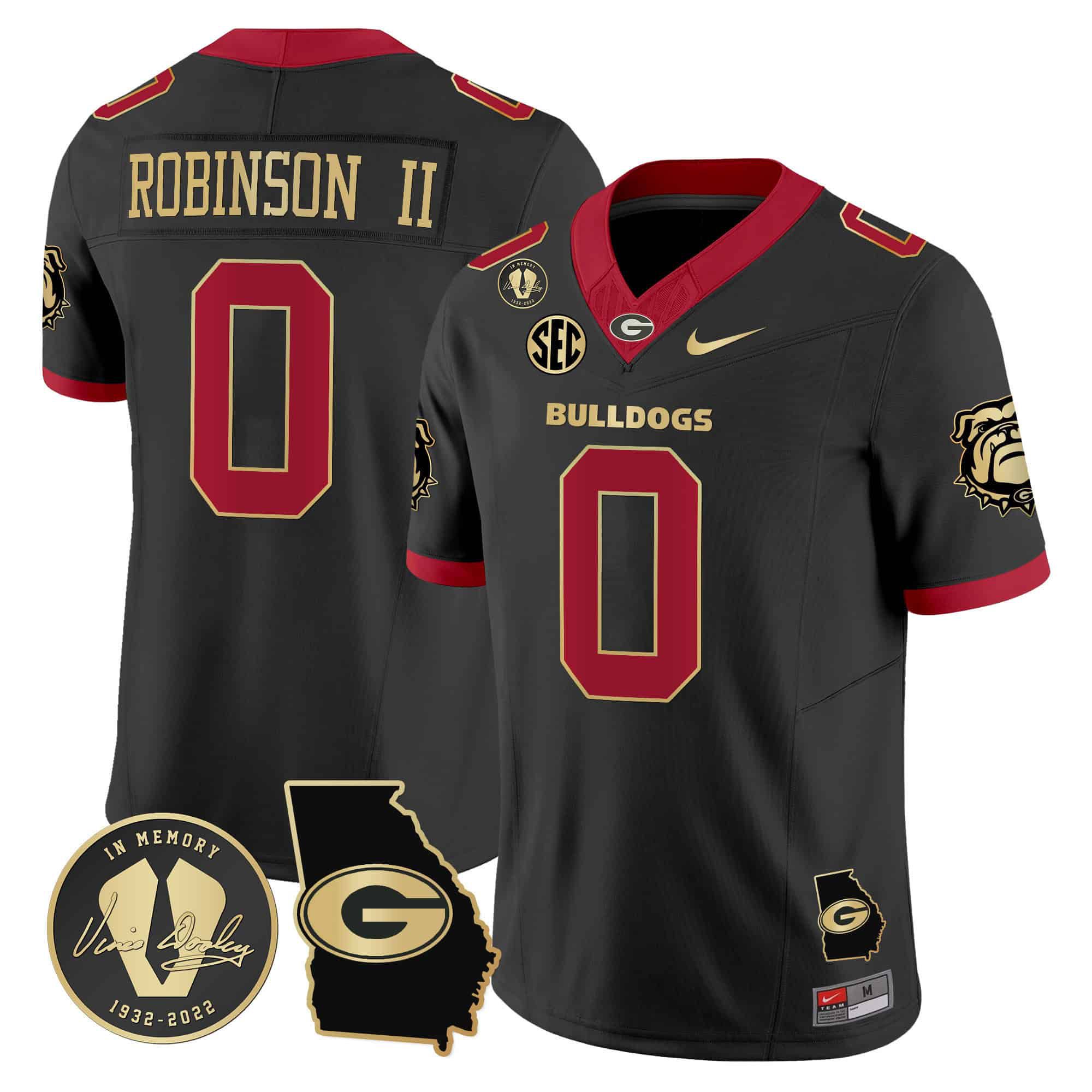Men Georgia Bulldogs #0 Robinson ii Black 2024 Nike Vapor NCAA Jersey style 1->indianapolis colts->NFL Jersey